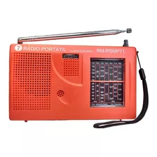 Rádio Portátil Motobras 7 Faixas - Só Pilhas Fm1-fm2-om-4oc Cor Laranja