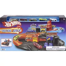 Hot Wheels - Estacion De Servicio - Incluye 5 Autos - Mattel Color Azul