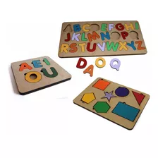 Alfabeto+ Vogais+ Formas Geométricas Brinquedo Pedagógico