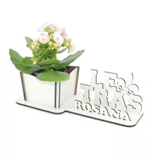 5 Porta Flores Display Personalizado Mdf Branco Letras