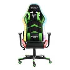 Silla Pc Gamer Targa Warrior Pro Fx Green Luces Rgb 160kg