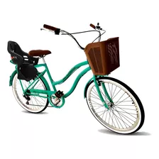 Bicicleta Aro 26 Beach Retro Vintage Com Cadeirinha Infantil