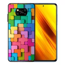 Funda Xiaomi Poco X3 Tetris De Colores Tpu/pm Uso Rudo