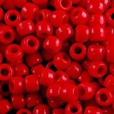 100 Cuentas De Plástico Dona Opaco Rojo Pulsera Trenza