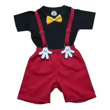 Roupa Do Mickey Festa Temática Infantil Menino Bebê Com Body