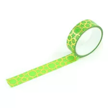 Fita Adesiva Washi Tape Love Estrela Verde E Dourado