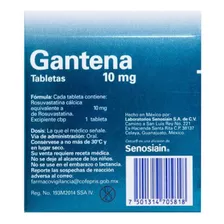 Gantena 10 Mg Caja Con 30 Tabletas