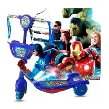 Patinete Musical Cesta E Luzes Vingadores- Melhor Oferta