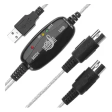 Cable Convertidor Midi A Usb 2.0 Adaptador Teclado Pc Laptop