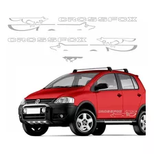 Adesivos Crossfox Vermelho 2008 Prata Com Degradê Kit R693 Cor Padrão