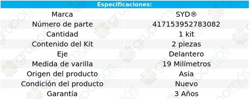 1 Kit Gomas Para Barra Estabilizadora Del Accent 18 Al 22 Foto 2