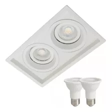 Luminária De Embutir Spot Par20 Dupla E27 + Led 3k 4k 6k 