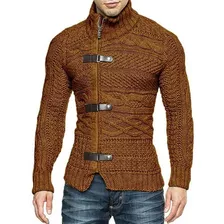 Suéter Casual Chaqueta De Punto Anillo De Cuero For Hombre