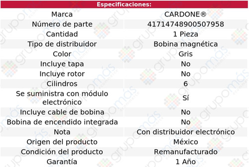 1 Distribuidor Gmc Typhoon V6 4.3l 92 Al 93 Cardone Reman Foto 4