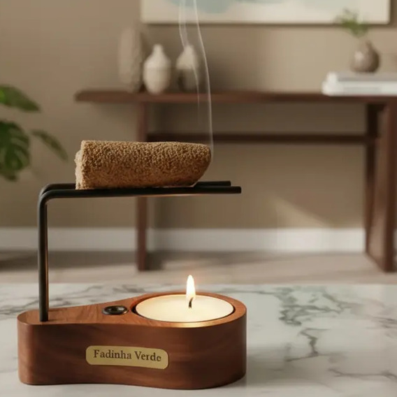Suporte Palo Santo 2 Velas 25g Palo Santo Power Drops Marrom