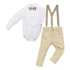 Conjunto Menino Social Roupa Bebê Batizado Pajem Tecido Luxo