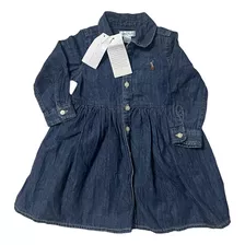 Vestido Polo, Jean, Beba, 9 Meses