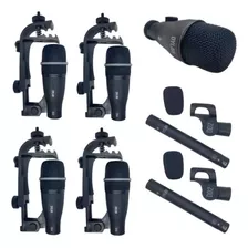 Kit Microfone Para Bateria 7 Peças + Maleta Dylan Dd-7 Cor Preto