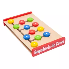 Brinquedo Montessori Sequência Cores De Madeira Educativo