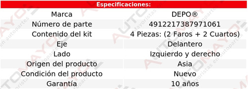 2 Faros Y 2 Cuartos Depo New Yorker P/ Chrysler 1990 - 1993 Foto 5