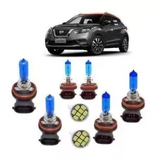 Kit Lâmpadas Super Brancas Nissan Kicks H9 H11 H8 + Pingo