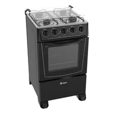 Cocina Thompson Combinada Cth 1500 Gas Envasado 4 Hornallas Negra 127v/230v Puerta Con Visor