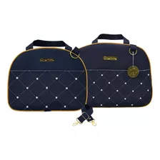 Kit 2 Bolsa Bebe Mala Maternidade Menina Menino Cor Pérola Azul-marinho (801814)