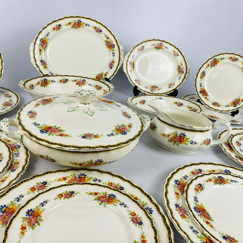 Jogo Jantar Grindley Versailles Inglês 18 Peças Vintage Branco Florido 2