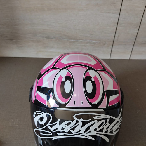 Capacete Moto Personalizado Tartaruga Rosa Pink Feminino New