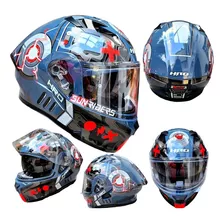 Casco Moto Hro Bot Gris Rojo Abatible Lentes Dot Fz Pulsar