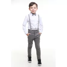 Roupa Infantil Menino Festa Casamento Pajem Cinza 1 Ao 8