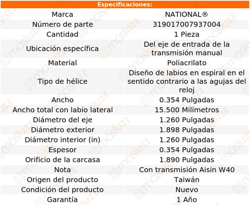 1- Retn Eje Entrada T/ M P/ Toyota Mark Ii 72/76 National Foto 3