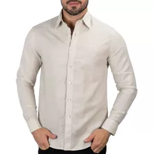 Camisa Ellus Classic Linen Blend Areia