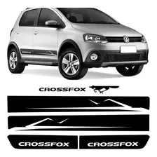 Kit Adesivo Faixa Lateral Vw Crossfox 2010 2011 Preto Jogo