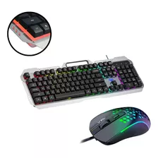 Kit Teclado Semi-mecânico + Mouse Gamer 3600 Dpi Rgb 