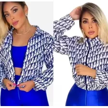 Casaco Feminino Zíper Bomber Marca Luxo Tendência 