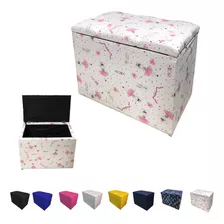 Puff Baú Banqueta Quadrado Organizador Decorativo Promoção