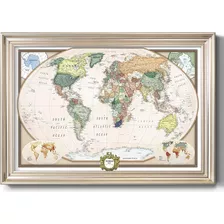 Arte De Pared De Lienzo De Mapa Mundial Colorido Marco ...