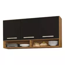 Mueble Aereo Cocina 3 Puertas Y Estante Alacena Colgar LG Color Capuchino/negro