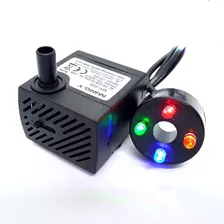 Motor Bomba Submersa 350l/h Bombinha Fonte Aquário Luz Led