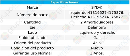 2 Amortiguadores Gas Del Nissan March 11-20 Syd Foto 2