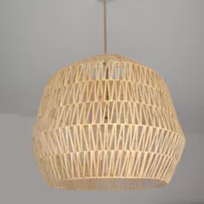 Lampara Rattan De Fibra Natural Refilada 60 Cm