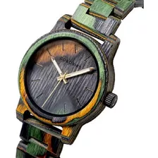 Relógio De Madeira Mesclada Tarumã - Bobo Bird - Lançamento 