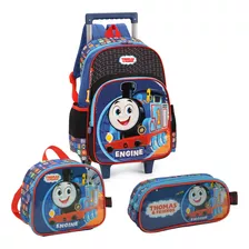 Kit Escolar Mochila Lancheira Estojo Thomas E Seus Amigos