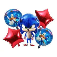 Pack 5 Globos Metalizados Sonic