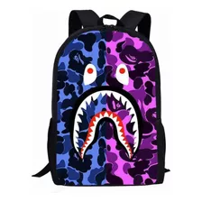 Mochila Escolar Informal Para Estudiantes, Tiburón, Anime, H