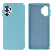 Capa Capinha Para Galaxy A32 5g Silicone Interior Aveludado Cor Azul Piscina