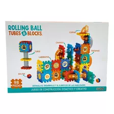 Laberinto Con Bloques Y Tubos Bolitas Rolling Ball 98 Pzs Ed