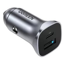 Cargador De Auto Ugreen Usb C Pd Y Qc 3.0 20w Carga Rápida Color Gris