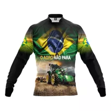 Camiseta Trator Brasil Agro É O Futuro Ag03 Proteção Uv50+